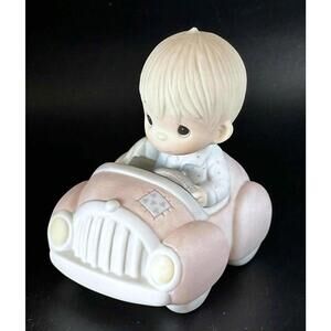 Precious Moments Boy in Pink Car Figurine